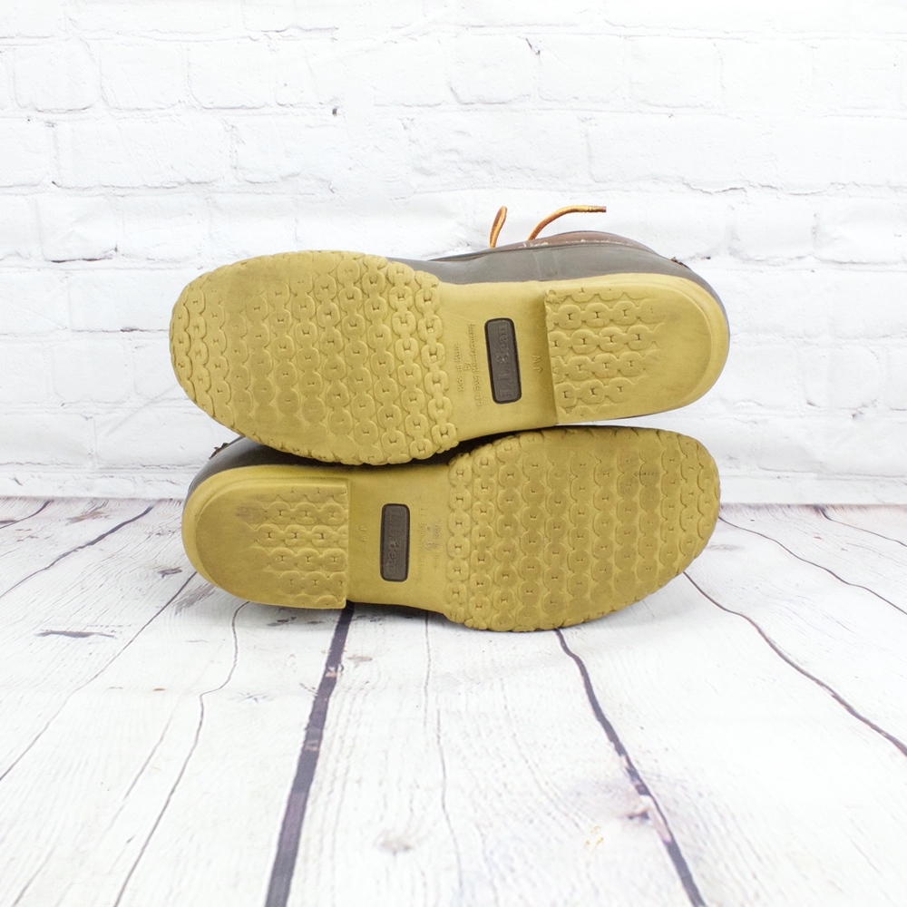 LL Bean Tumbled Leather Shearling Duck Boots 11 W - Picture 8 of 8